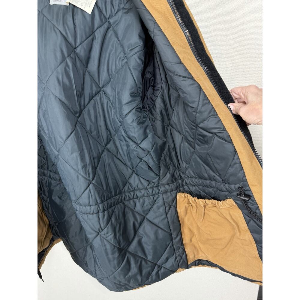 Vintage Carhartt Coat Jacket Brown Quilt Lined Hooded Men’s Size M Heavy Rugged - Picture 5 of 13